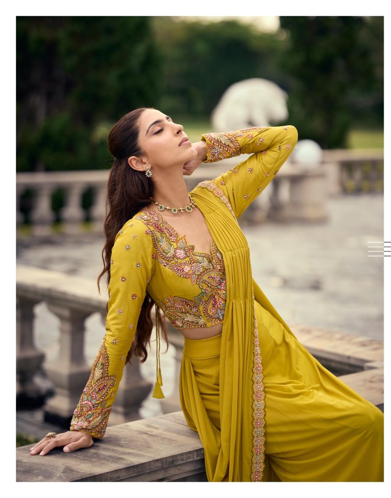 Pankudi By Sayuri Viscos Jacquard Silk Indo Western
